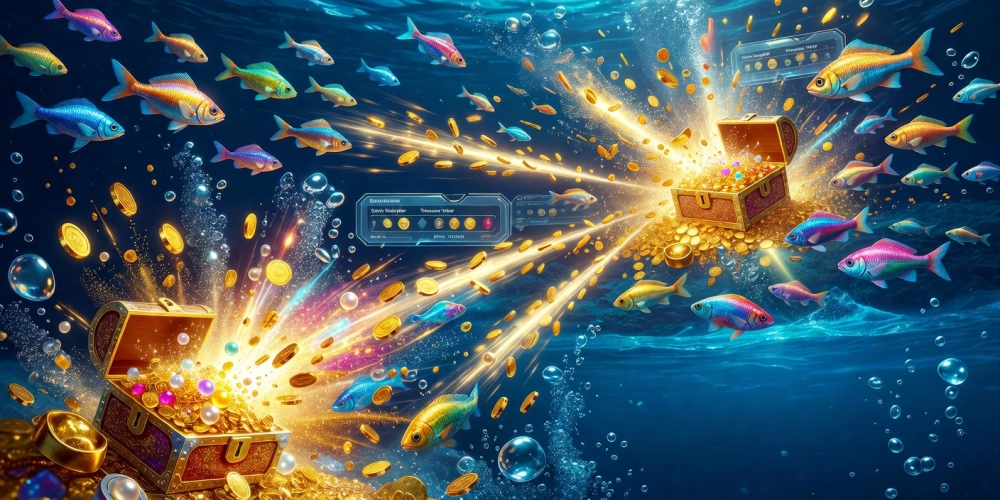 Hình ảnh top game bắn cá ăn xu nh88 với hiệu ứng nổ tung hấp dẫn và phần thưởng lớn.