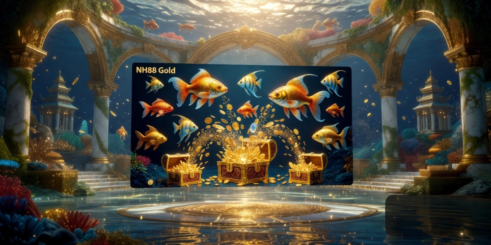 Top 2 bắn cá vui nh88 Gold với giao diện vàng óng và phần thưởng hấp dẫn cho game thủ chuyên nghiệp