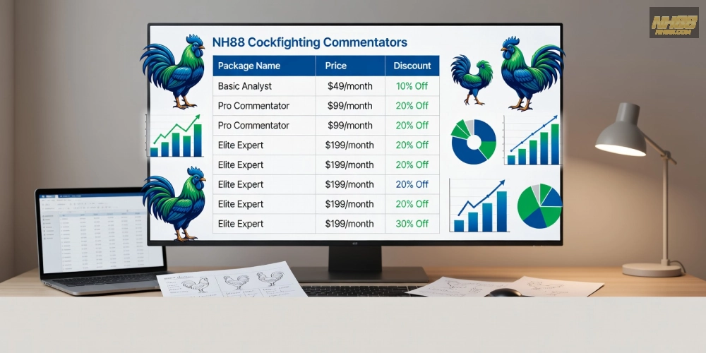 Bảng giá chi tiết các gói dịch vụ đá gà bình luận viên nh88 cập nhật năm 2025