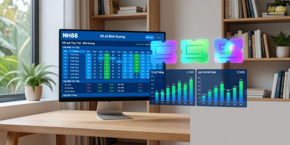 Giao diện cá cược xổ số Bình Dương trên NH88 với kết quả realtime